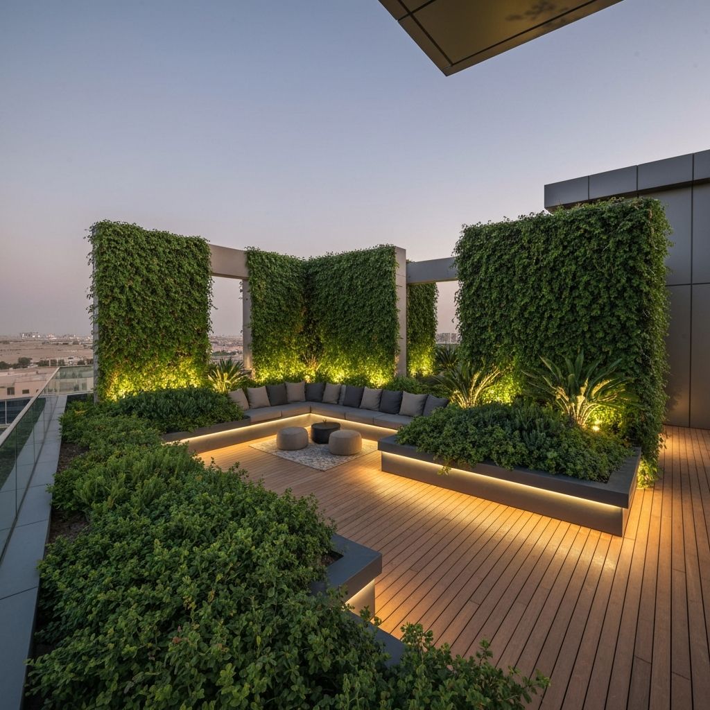 حديقة سطح عصرية